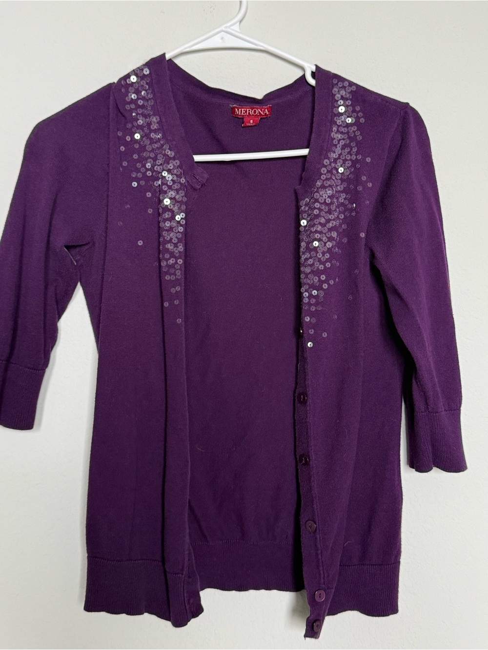 Merona Purple Sequin-Accent Women's Cardigan